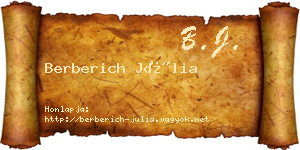 Berberich Júlia névjegykártya