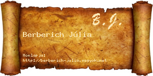 Berberich Júlia névjegykártya